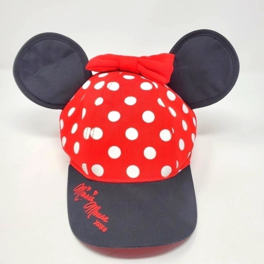 Minnie Mouse Disney Park Polka Dot Cap Red Snapback Hat